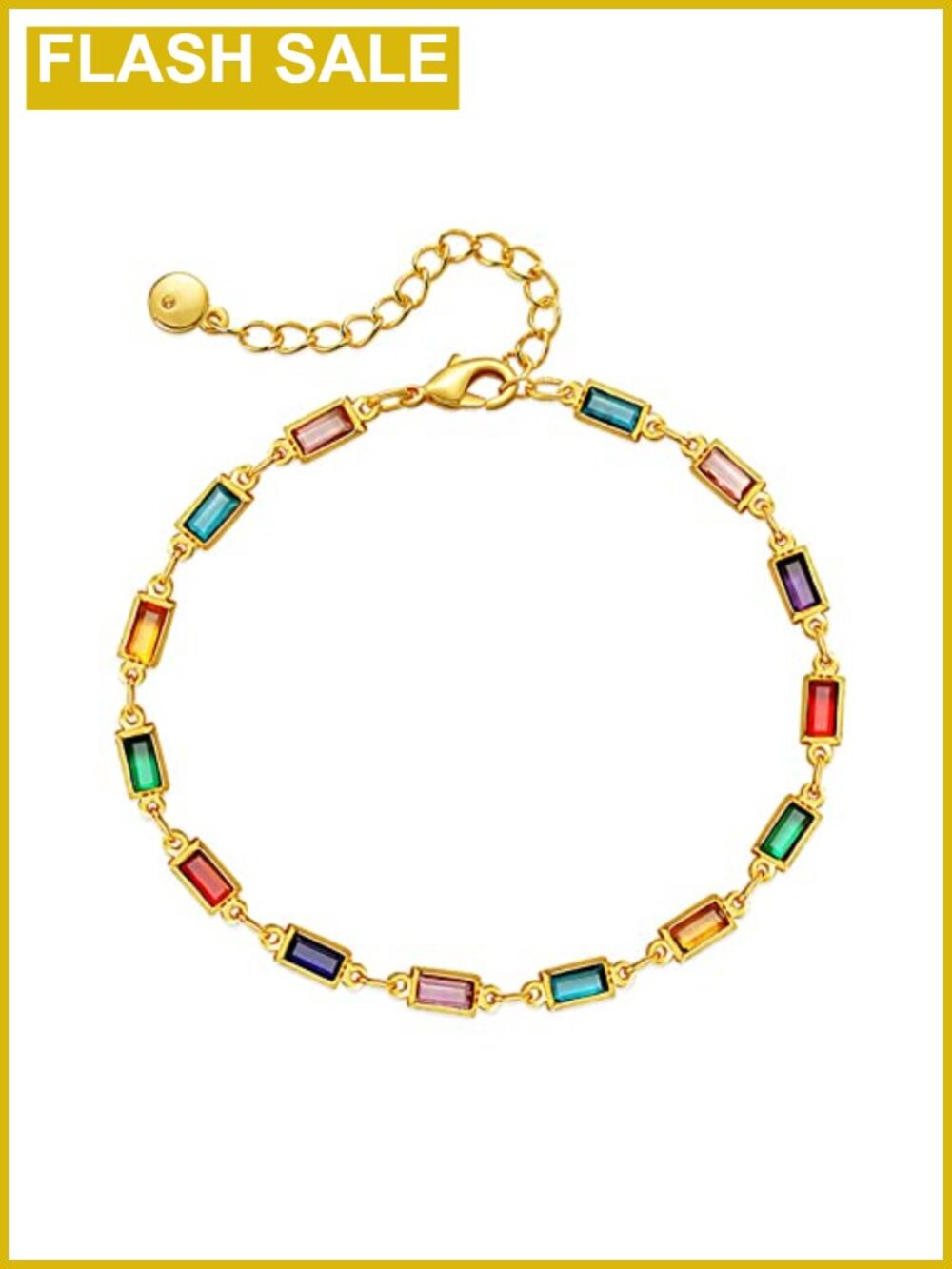 18K Gold Plated Adjustable Evil Eye Link Bracelet Handmade